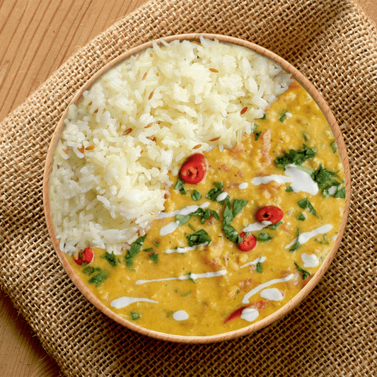 Moong Masoor Dal and Jeera Rice